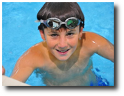 James in the pool