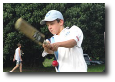 Chris playing cricket